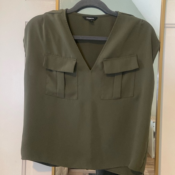 Olive Short Sleeved Blouse - Picture 1 of 4